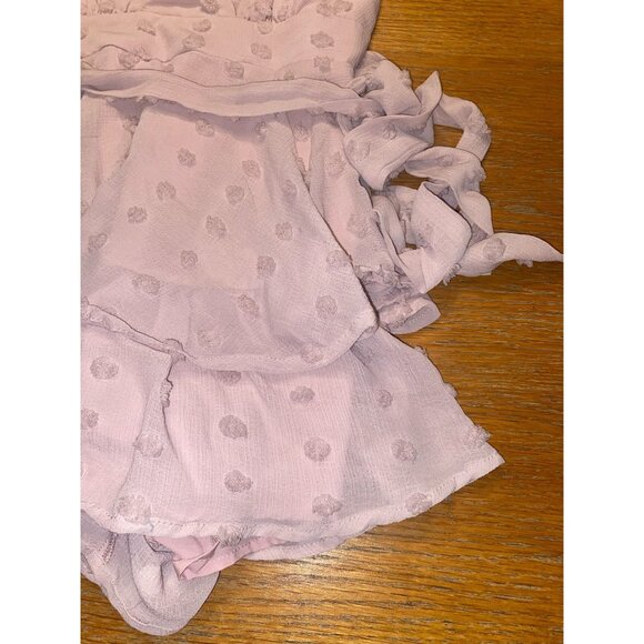 Womens Satin Polka Dot Sleeveless V-Neck Dress With Ruffled Layers And Tie Waist - Picture 3 of 8